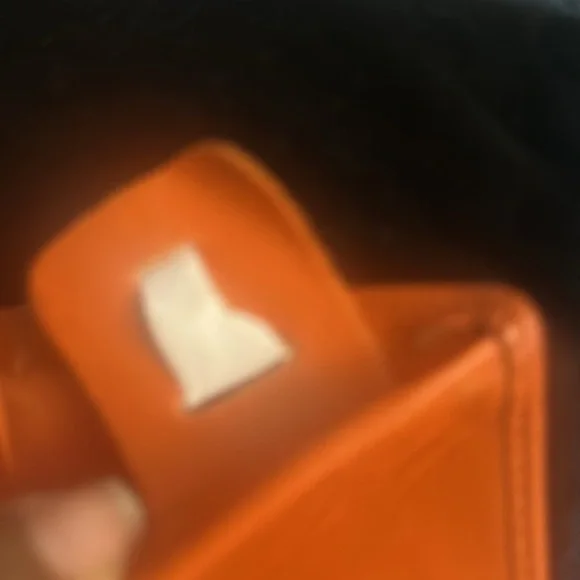 Bright Orange Leather Card Holder - Picture 5 of 6